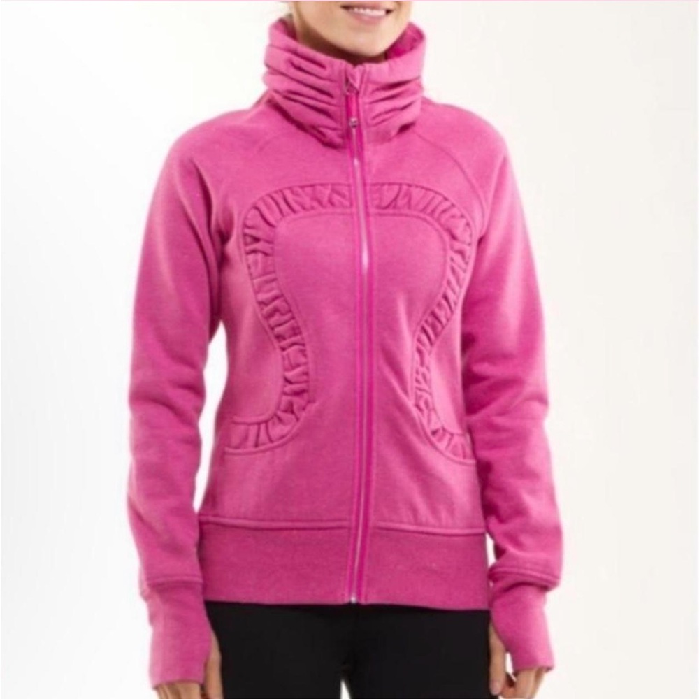 lululemon athletica Hot Pink Ruffle-Trim Bomber Jacket
